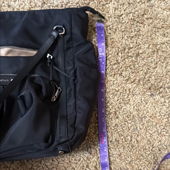 Black Tote Bag with Structured Design and Silver Hardware - Picture 7 of 7